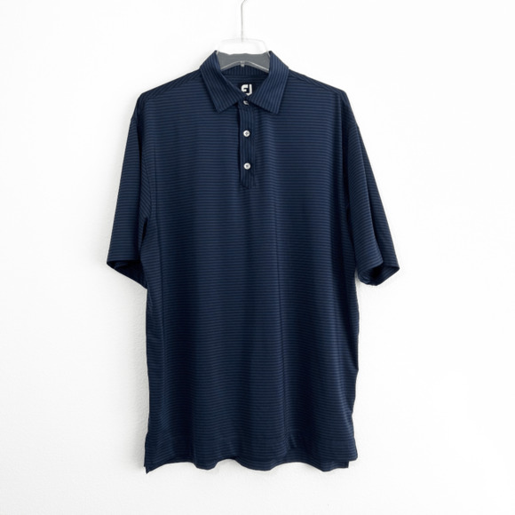 FootJoy Golf Polo Large Mens Short Sleeve Sports Striped Athletic Performance - Picture 1 of 5
